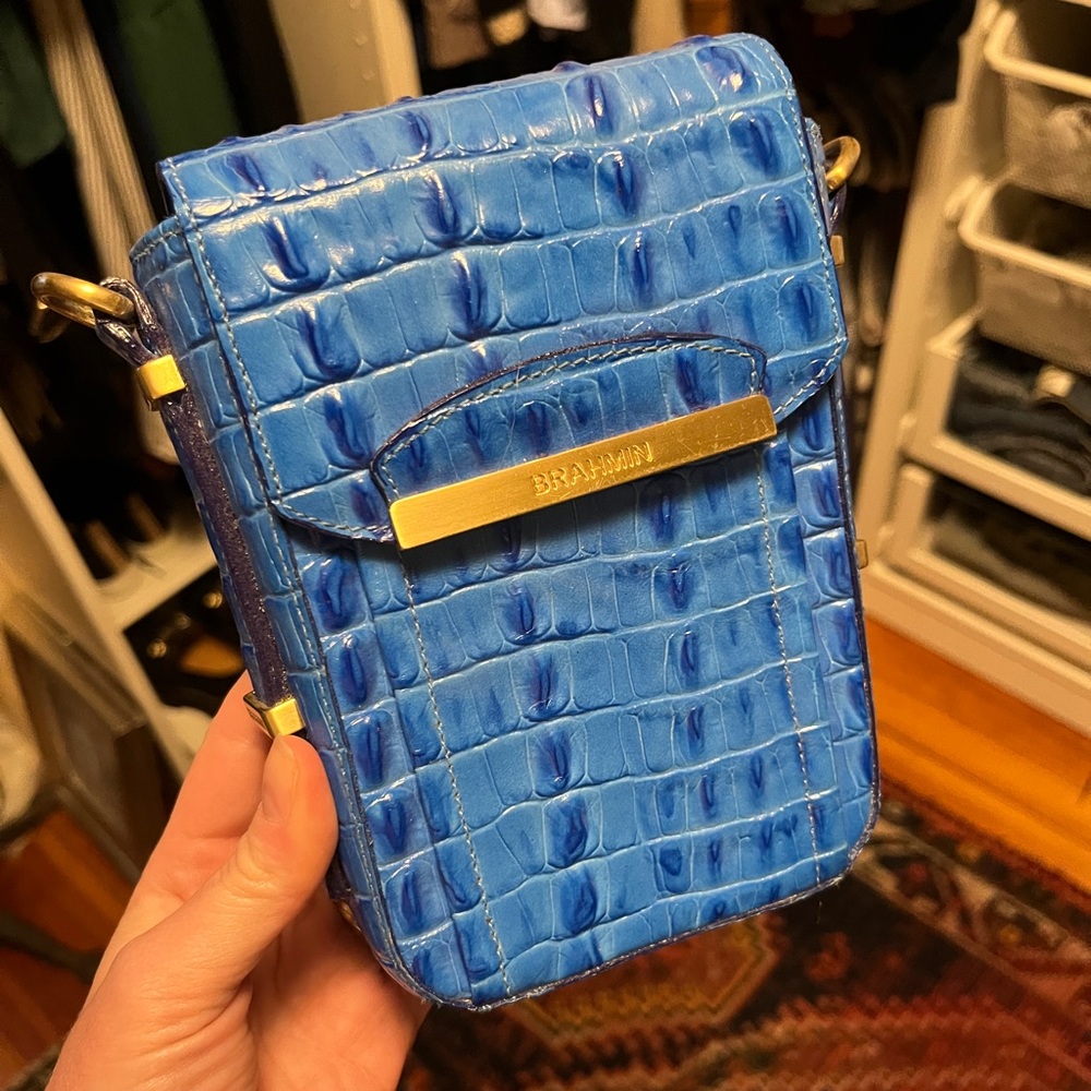 Brahmin - “Camera” Crossbody Bag - Electric Blue La Scala